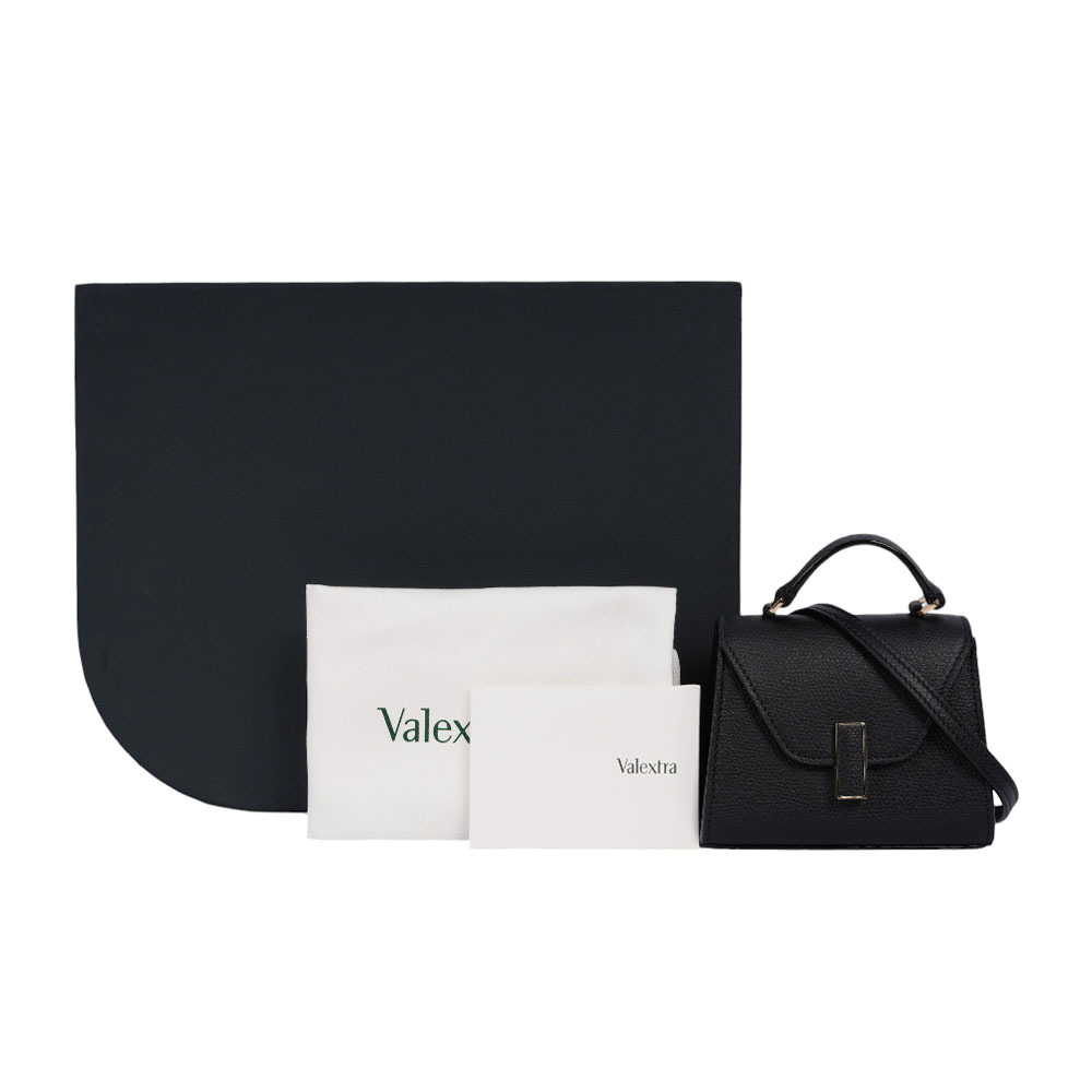 【Valextra】Iside 轉釦牛皮迷你小腰包(黑色)SGES0061028LOCPL99NN