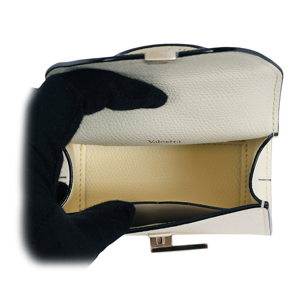 【Valextra】Iside 轉釦牛皮迷你小腰包(羊毛白)SGES0061028LOCPL99WW