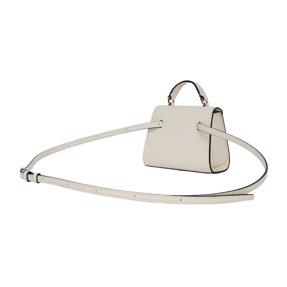 【Valextra】Iside 轉釦牛皮迷你小腰包(羊毛白)SGES0061028LOCPL99WW