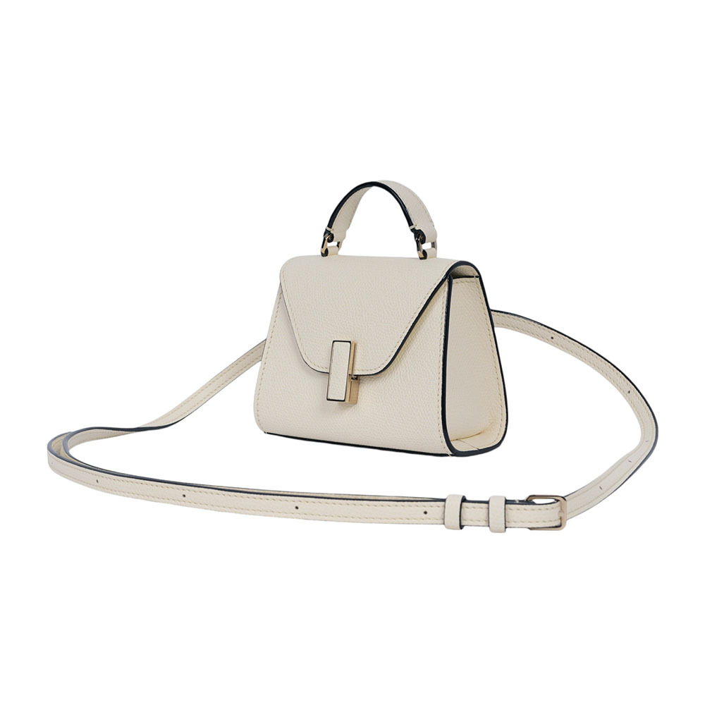 【Valextra】Iside 轉釦牛皮迷你小腰包(羊毛白)SGES0061028LOCPL99WW