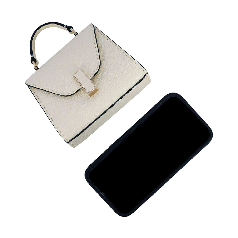 【Valextra】Iside 轉釦牛皮迷你小腰包(羊毛白)SGES0061028LOCPL99WW