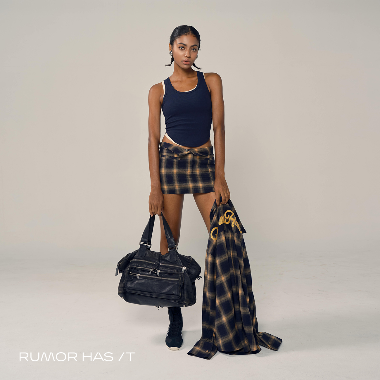 Modern Plaid Mini Skirt