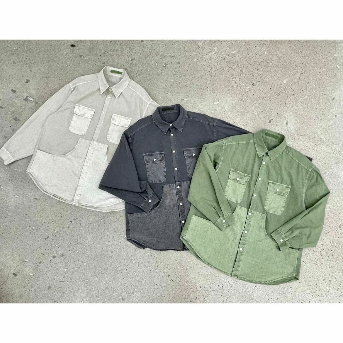 洗水拼色長袖恤衫 HIGH FIVE-105S