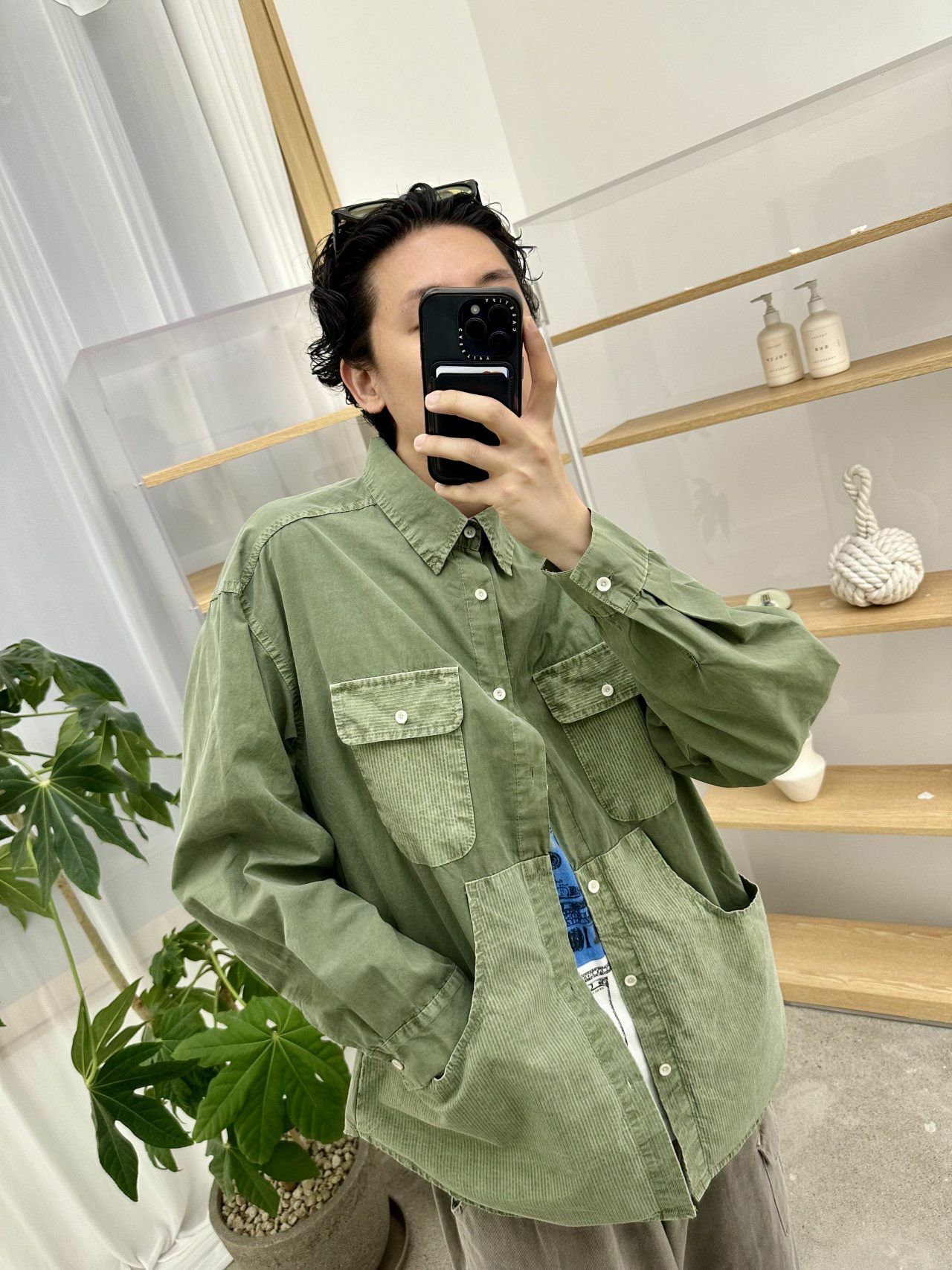 洗水拼色長袖恤衫 HIGH FIVE-105S