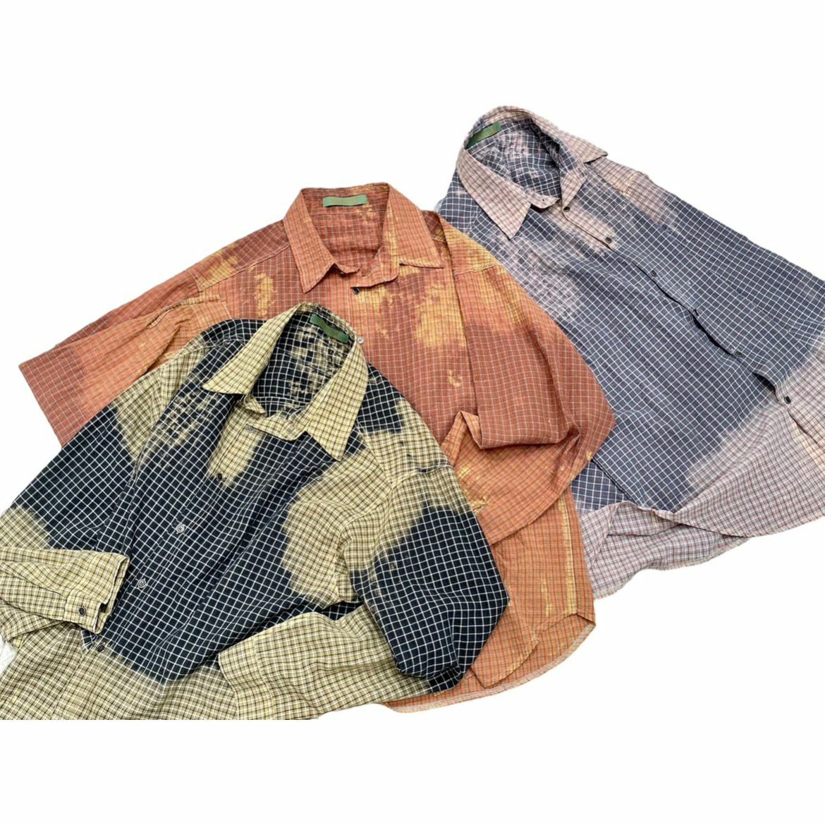 紮染格仔長袖恤衫 HIGH FIVE-107S