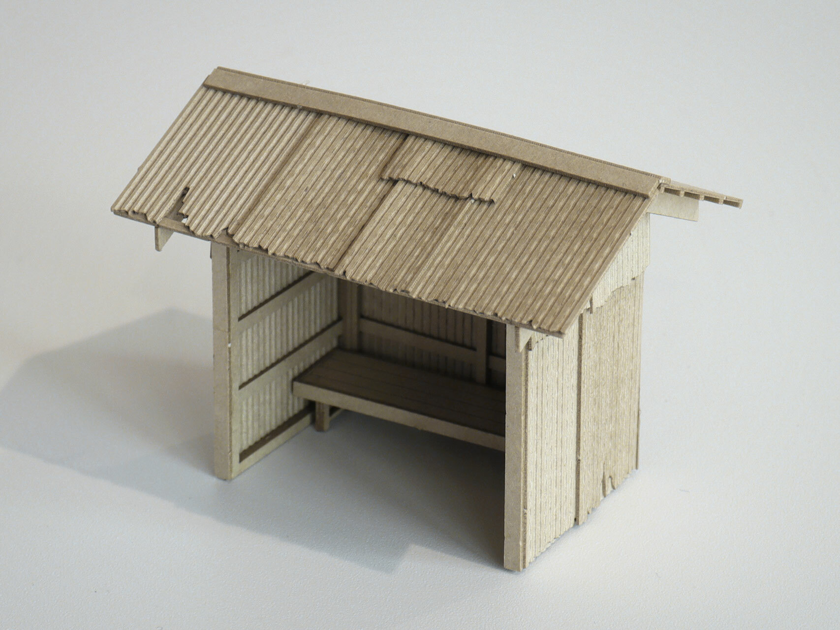 梅桜堂 ST-008-80U 1/80 候車棚A.未塗装套件(有路標)