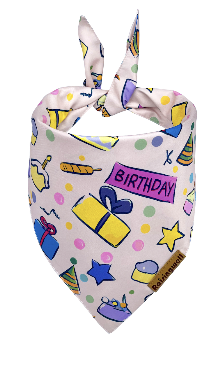 《 Raisingwell 》節日系列領巾｜生日快樂 (單面)