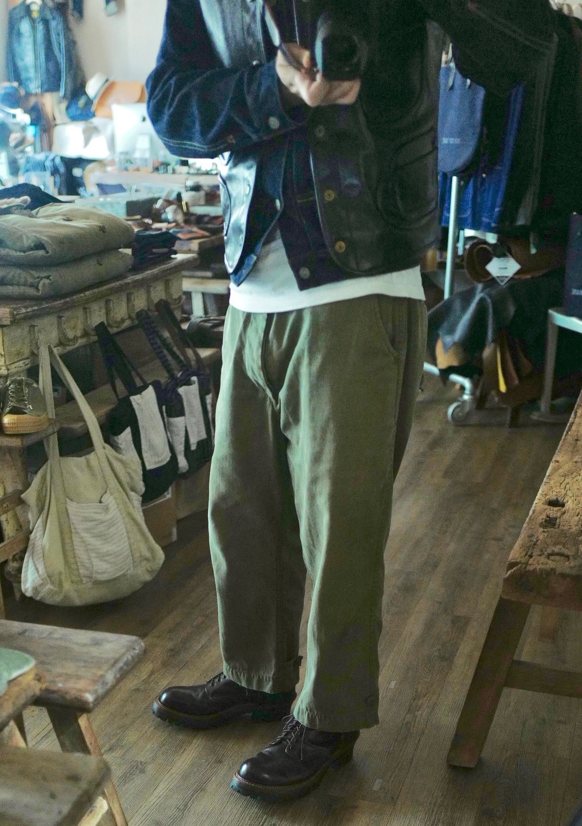 W&A HBT military style pants / 軍綠 military green