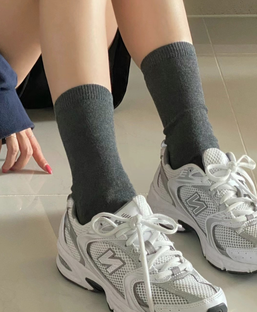 秋冬素色中長襪 [ 6色 / Free ]