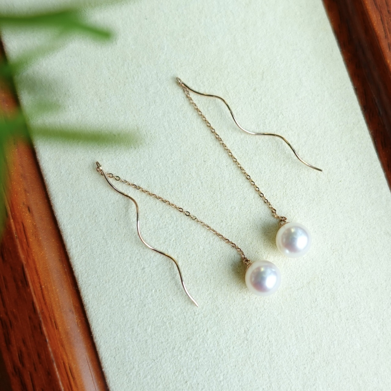 18K金日本Akoya珍珠耳線