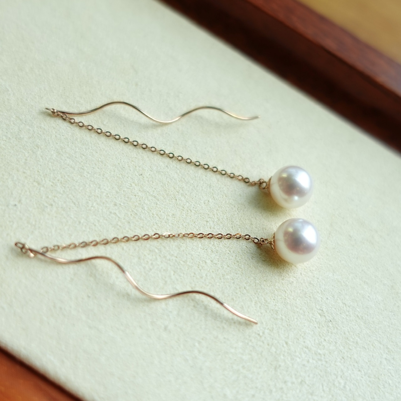 18K金日本Akoya珍珠耳線