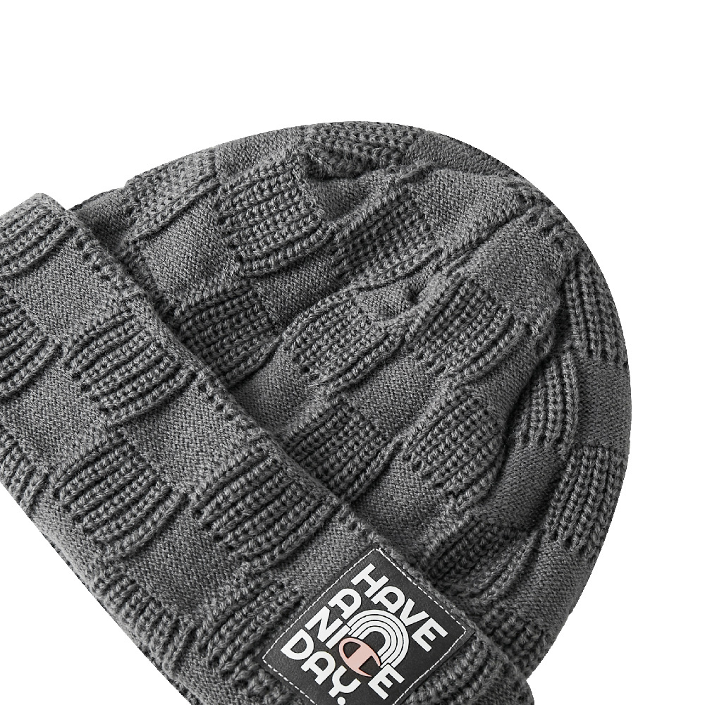 中性-HAVE A NICE DAY 提花針織帽-灰色（U4DACCU29P8）