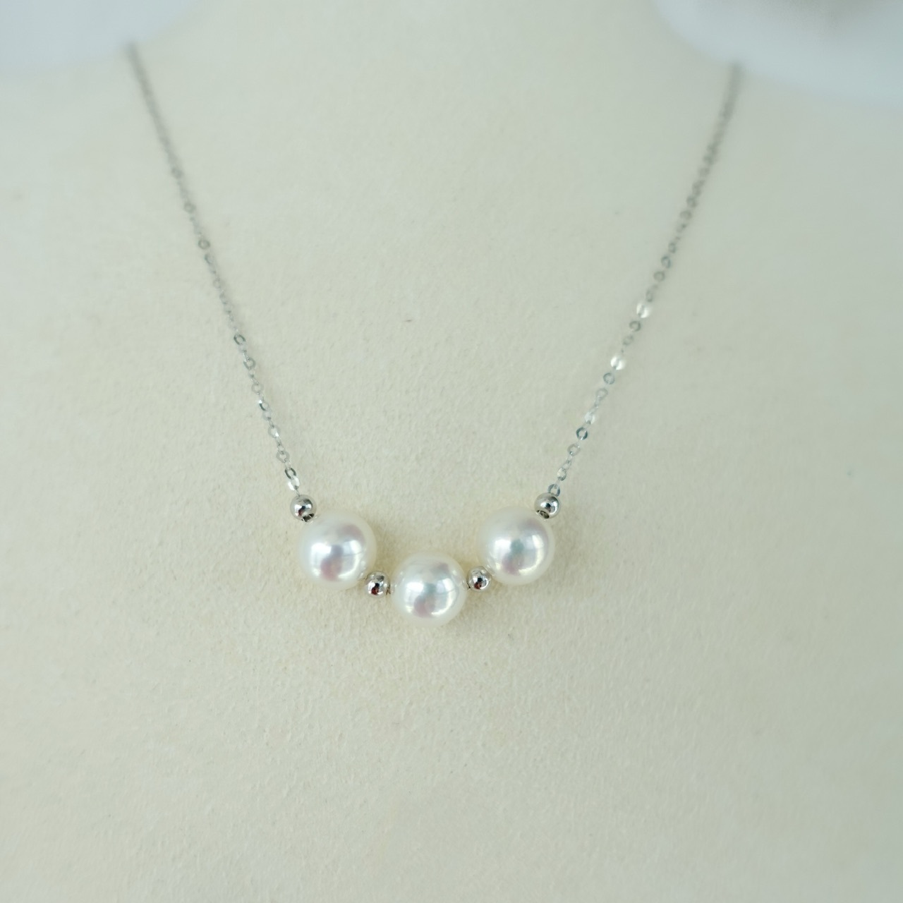 18K金日本無調色Akoya珍珠微笑項鍊 (7-8mm)