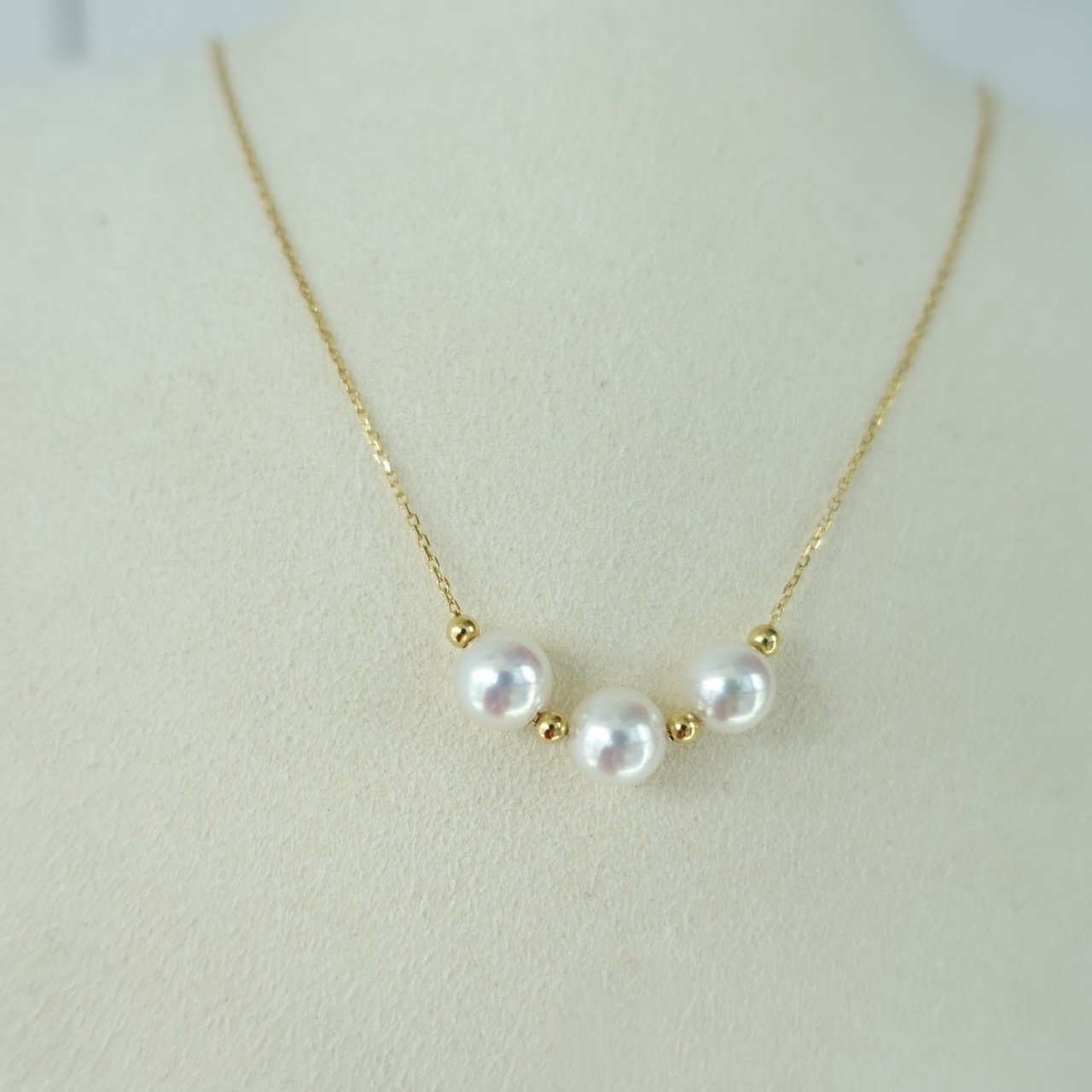 18K金日本無調色Akoya珍珠微笑項鍊 (7-8mm)