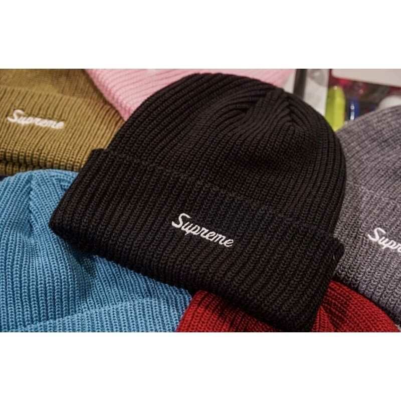 2021SS Supreme Loose Gauge Beanie 毛帽 黑色