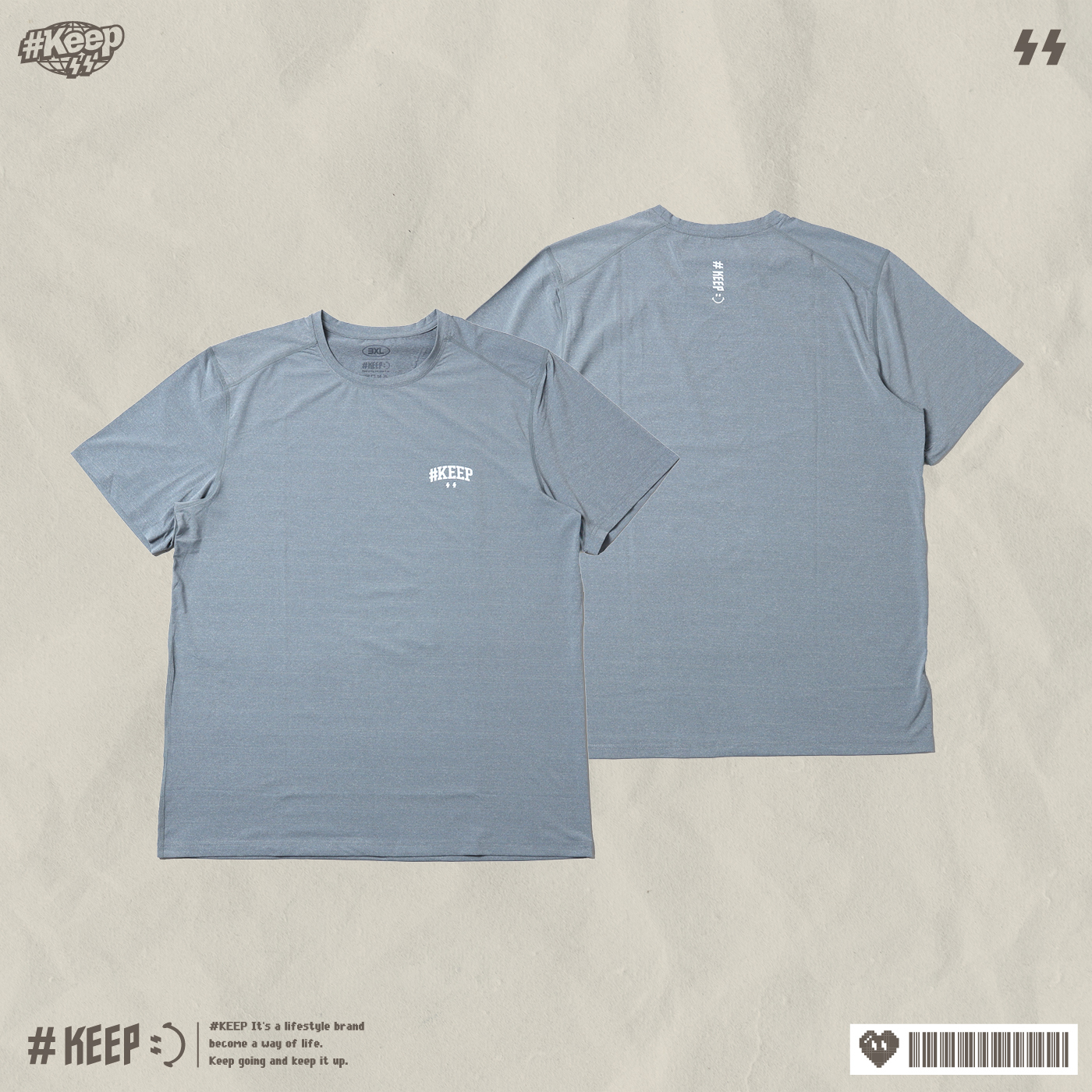 #KEEP LOGO DRY PRIMARY TEE 灰色 黑色 小LOGO排汗快乾訓練短TEE【KS247】
