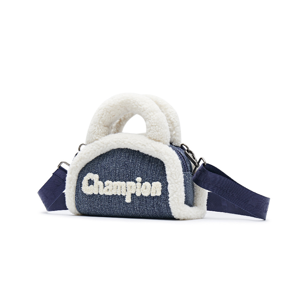 中性-C-LIFE 丹寧絨毛保齡球包-藍色（U4DACPU32M8）