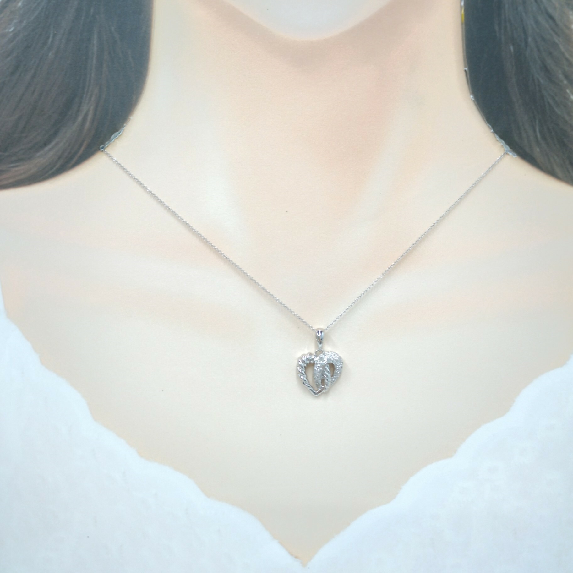 全新18K白金20份鑽石吊墜