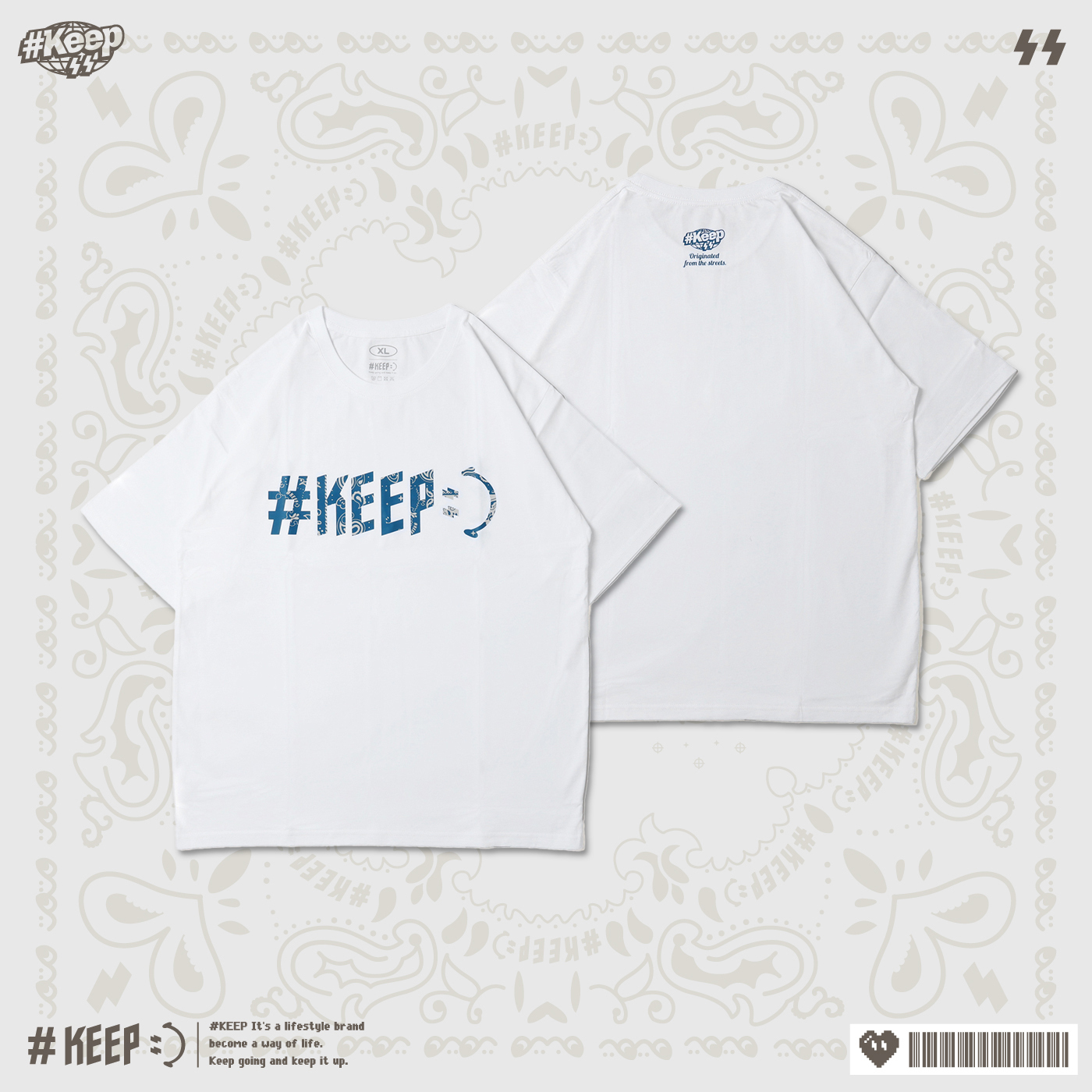 [售出無退換] #KEEP PAISLEY LOGO TEE 白色 黑色 變形蟲LOGO短TEE【KS246】