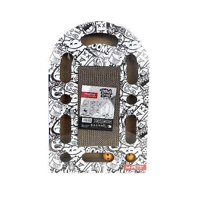 M-Pets 黑白簡約貓抓板 50×30×6cm 附球