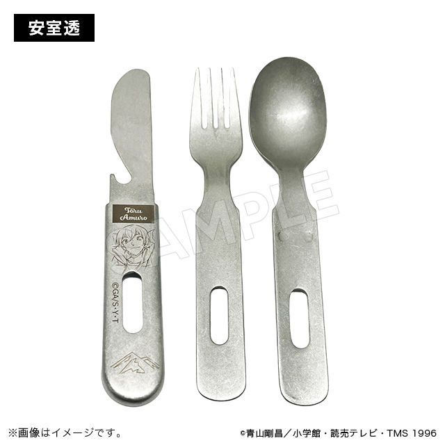 柯南日版豪華露營系列-三合一餐具組-安室