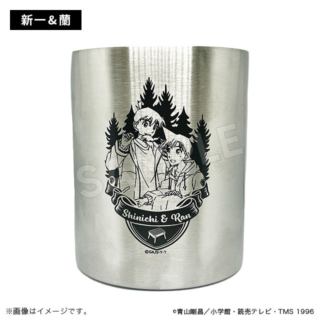 柯南日版豪華露營系列-不鏽鋼杯-新一&小蘭