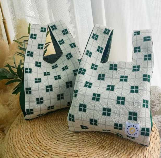 【懷舊磚紋】針織袋 手挽袋 手提袋丨Amazing Studio