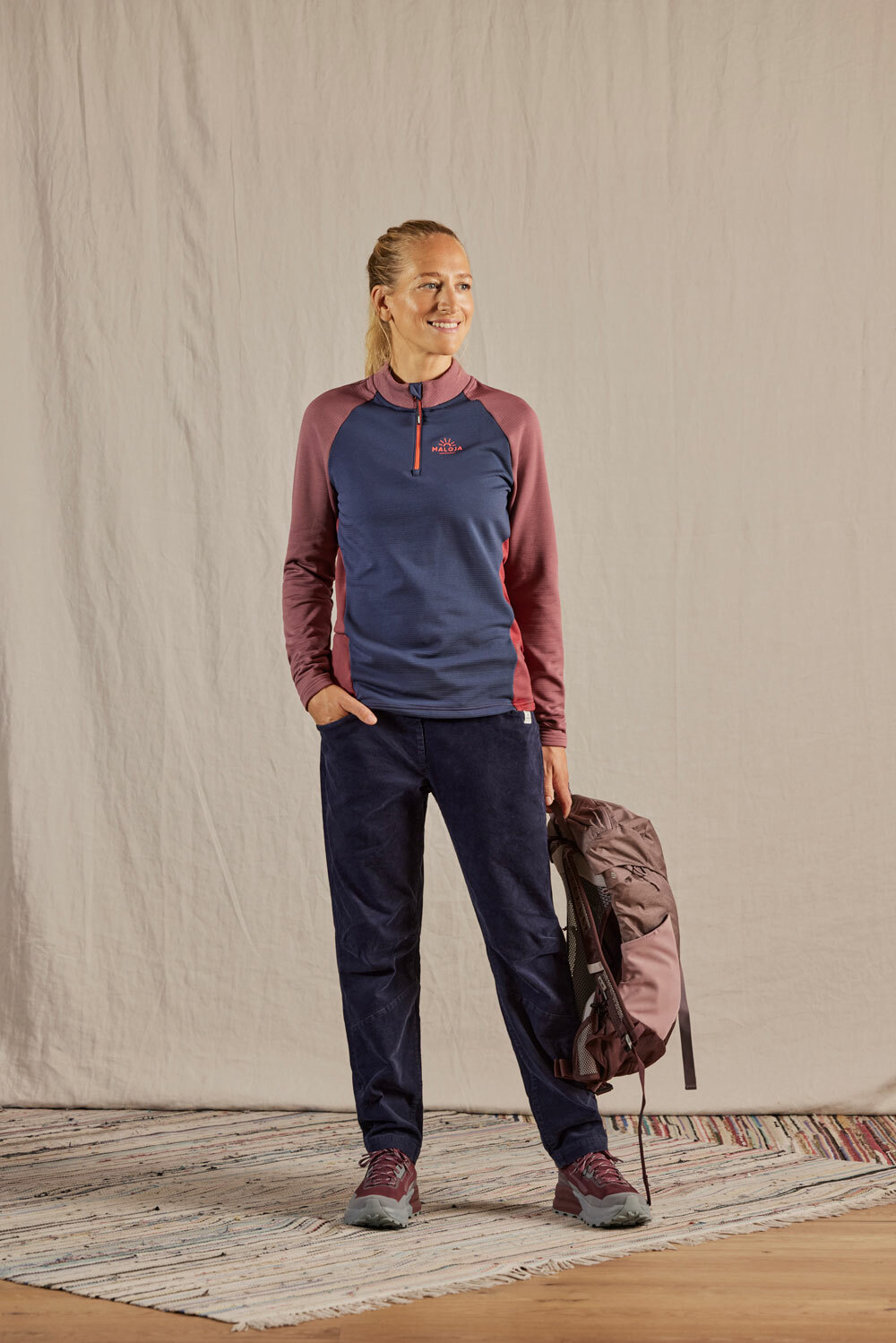 【MALOJA】女戶外機能彈性燈芯絨長褲 / 24MA38168-[經典黑、卡其棕]