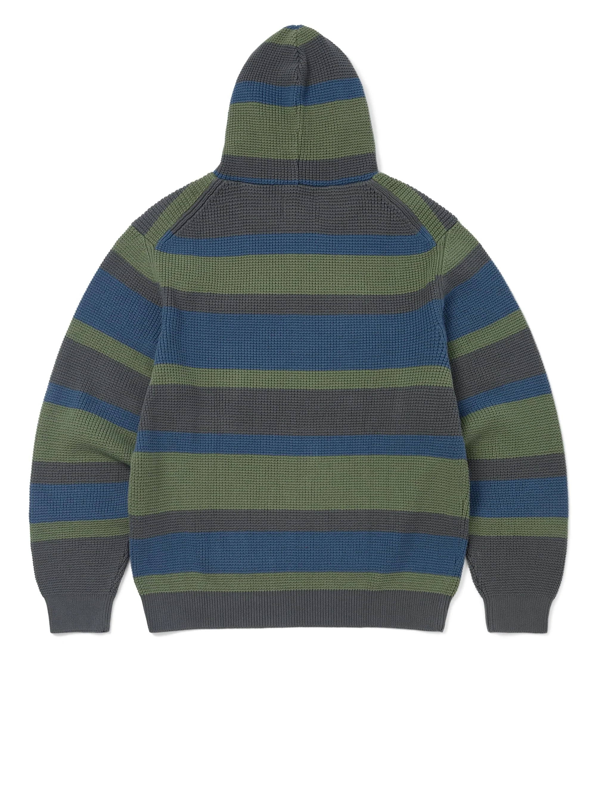 THISISNEVERTHAT STRIPED WAFFLE KNIT HOODIE TN243KKNPK05 GREY