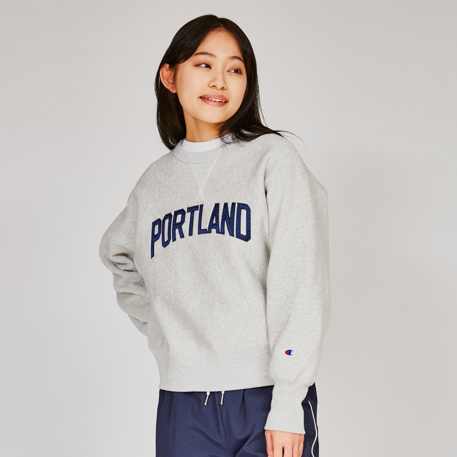 女款-REVERSE WEAVE11.5oz重磅印花衛衣-灰色（CW-A004-040）