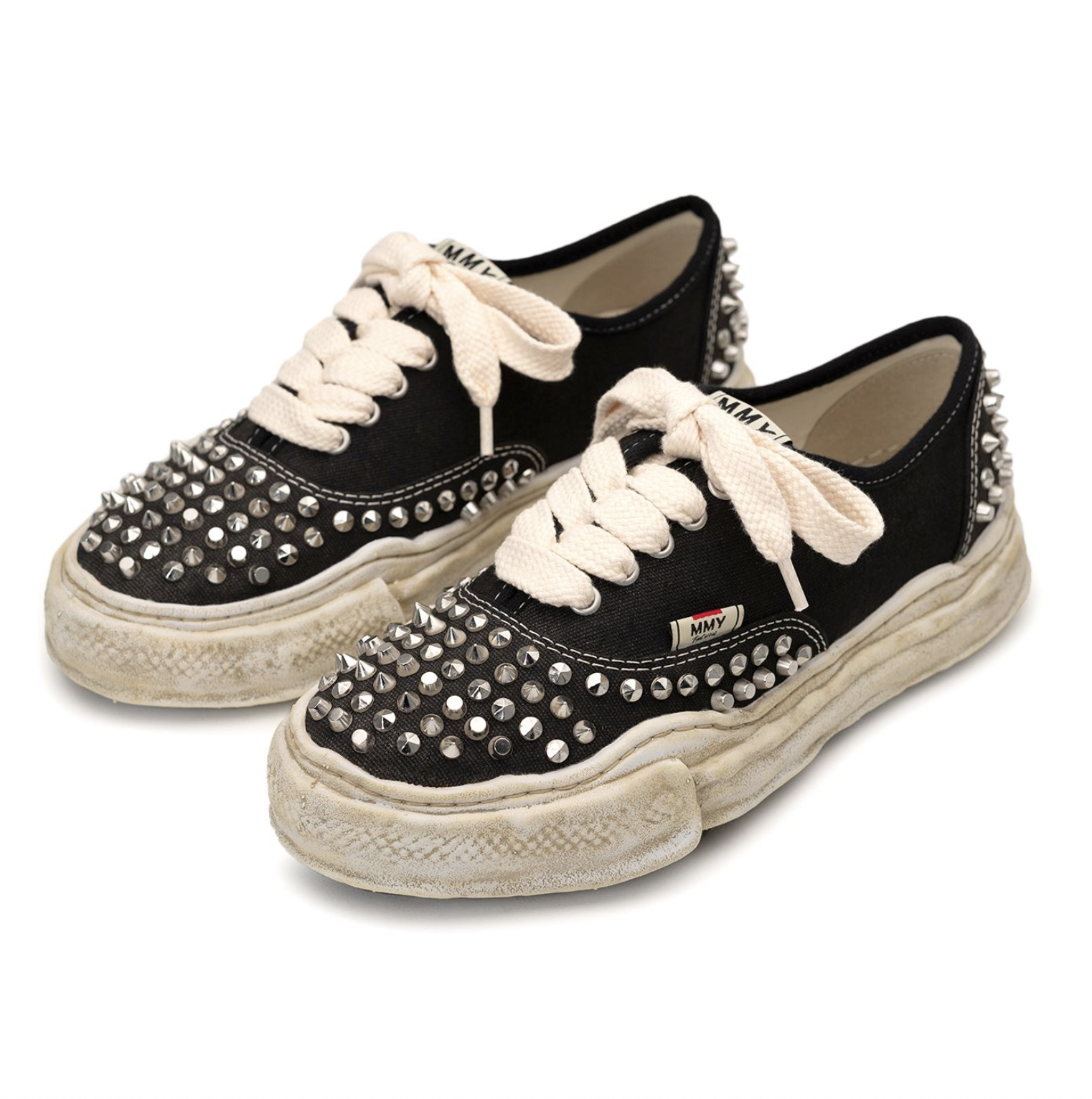 [現貨] MIHARA BAKER OG Sole Studded Canvas Shoes Black | A13FW736