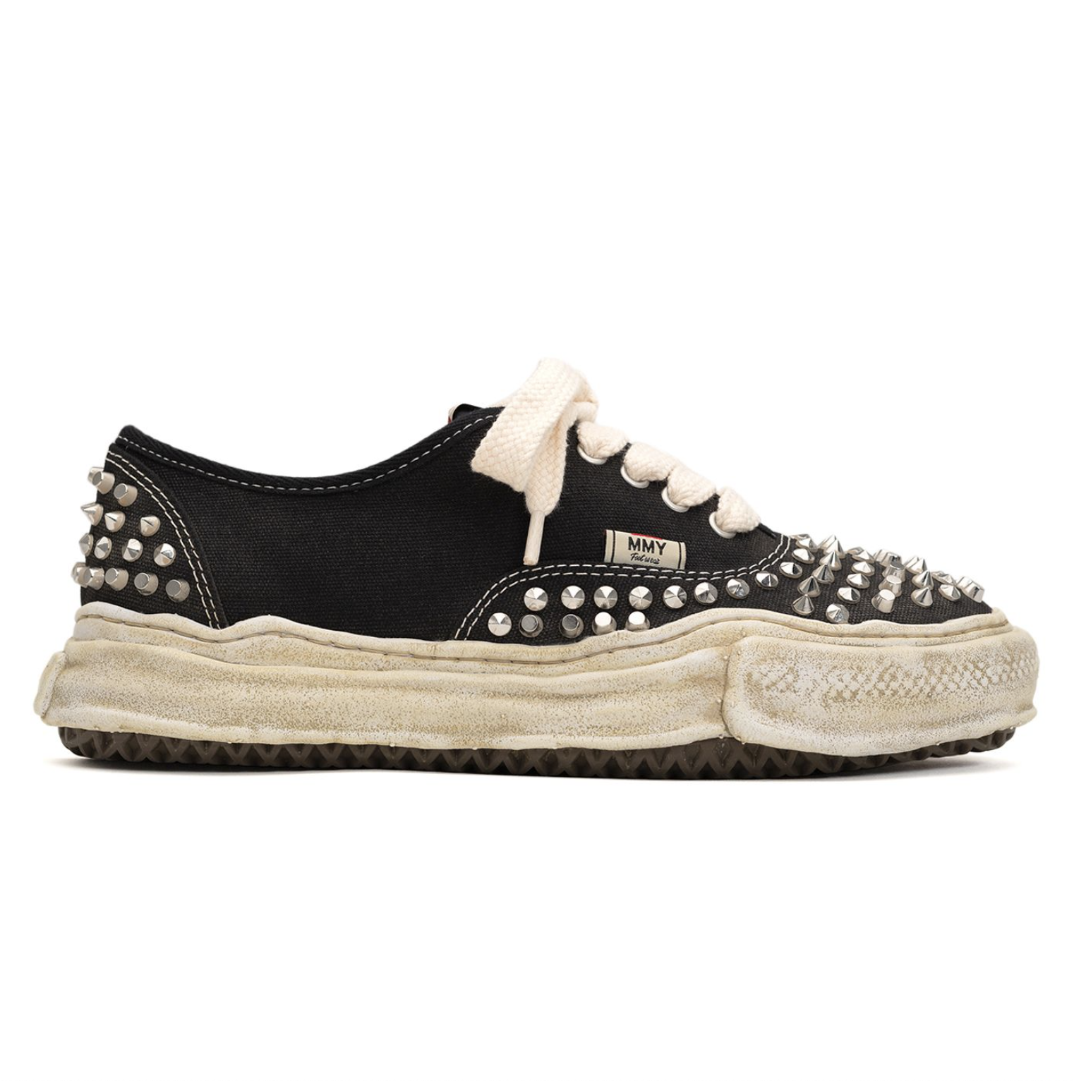 [現貨] MIHARA BAKER OG Sole Studded Canvas Shoes Black | A13FW736