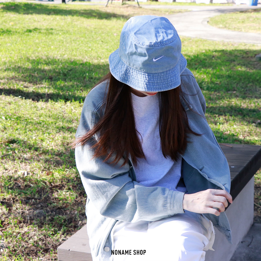 NIKE APEX 刺繡 小勾 水洗 丹寧 漁夫帽