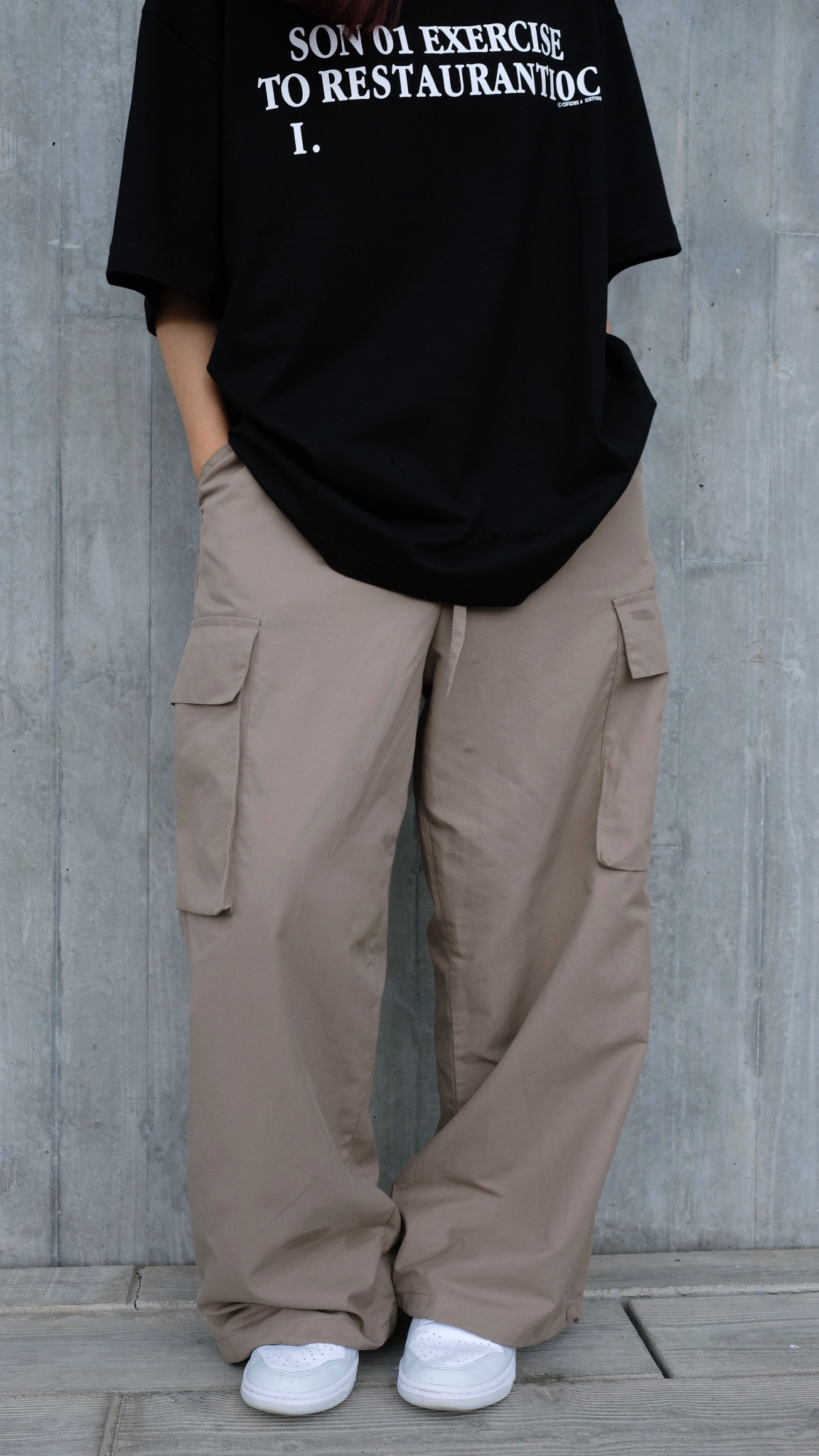 LPT0058 橡筋腰直筒工裝褲