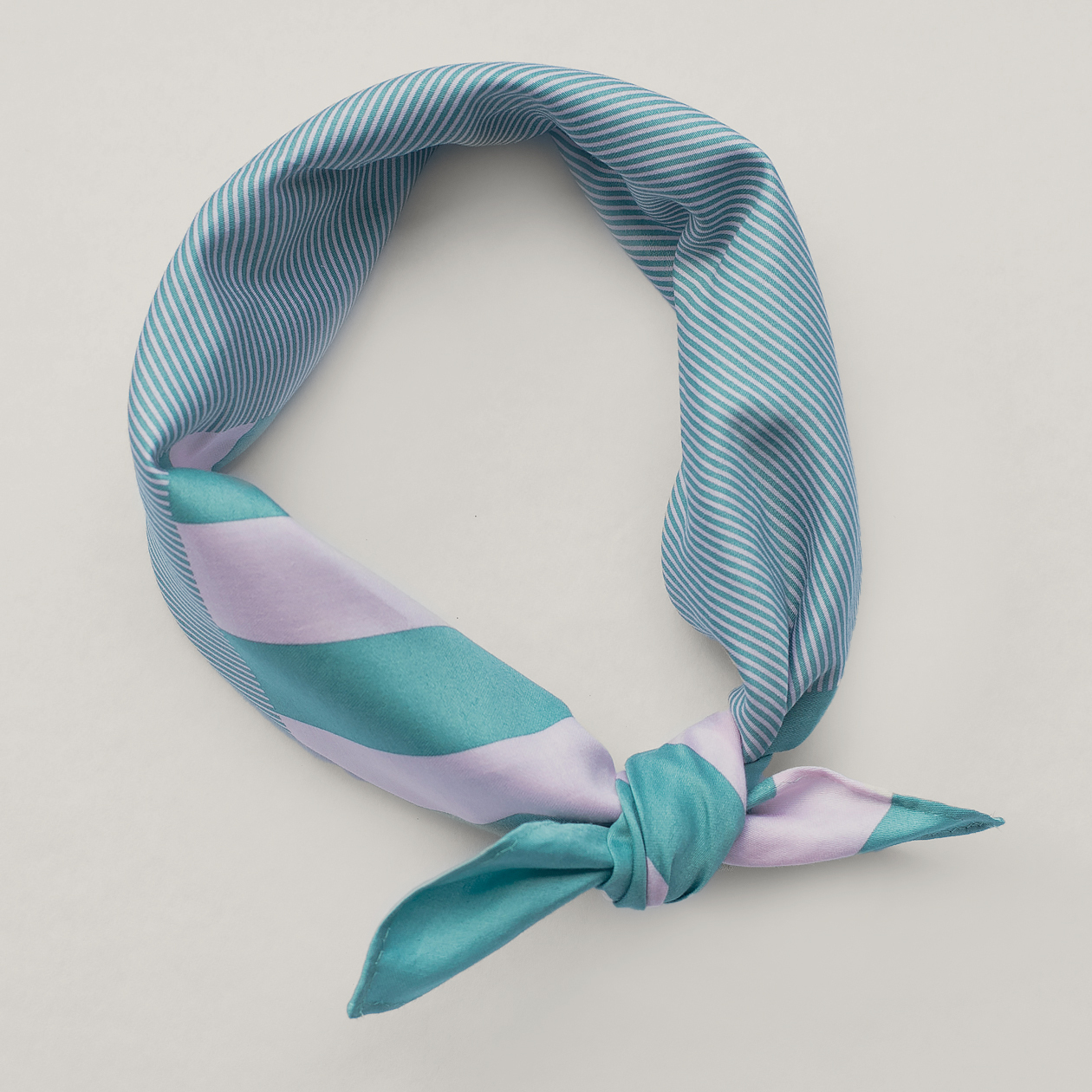 條紋印花手巾＿翡翠粉