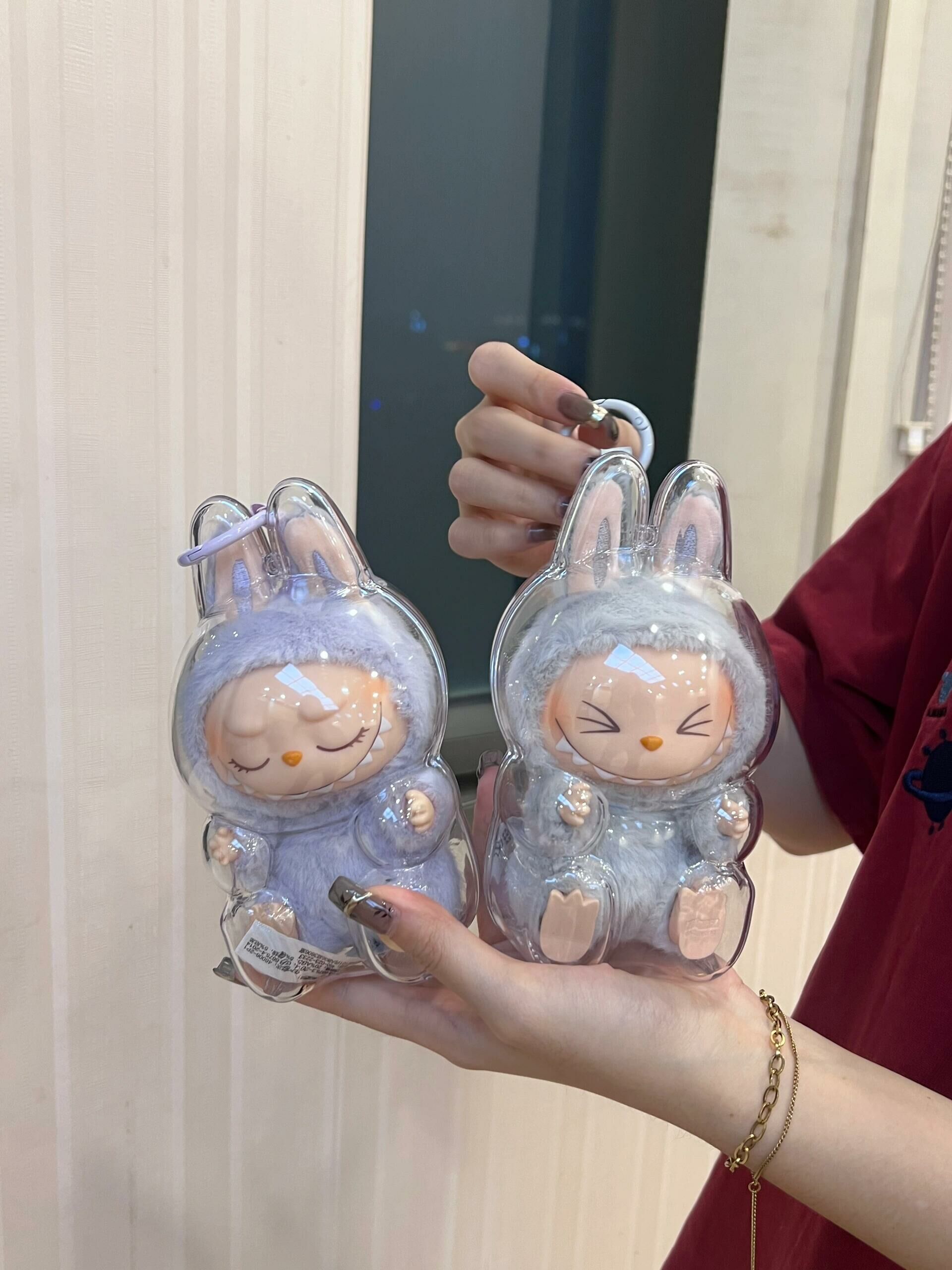 Labubu 糖膠毛絨吊飾 專用保護殼 全透明 防髒汙 心動馬卡龍 坐坐派對 (任買兩件711免運)/預購