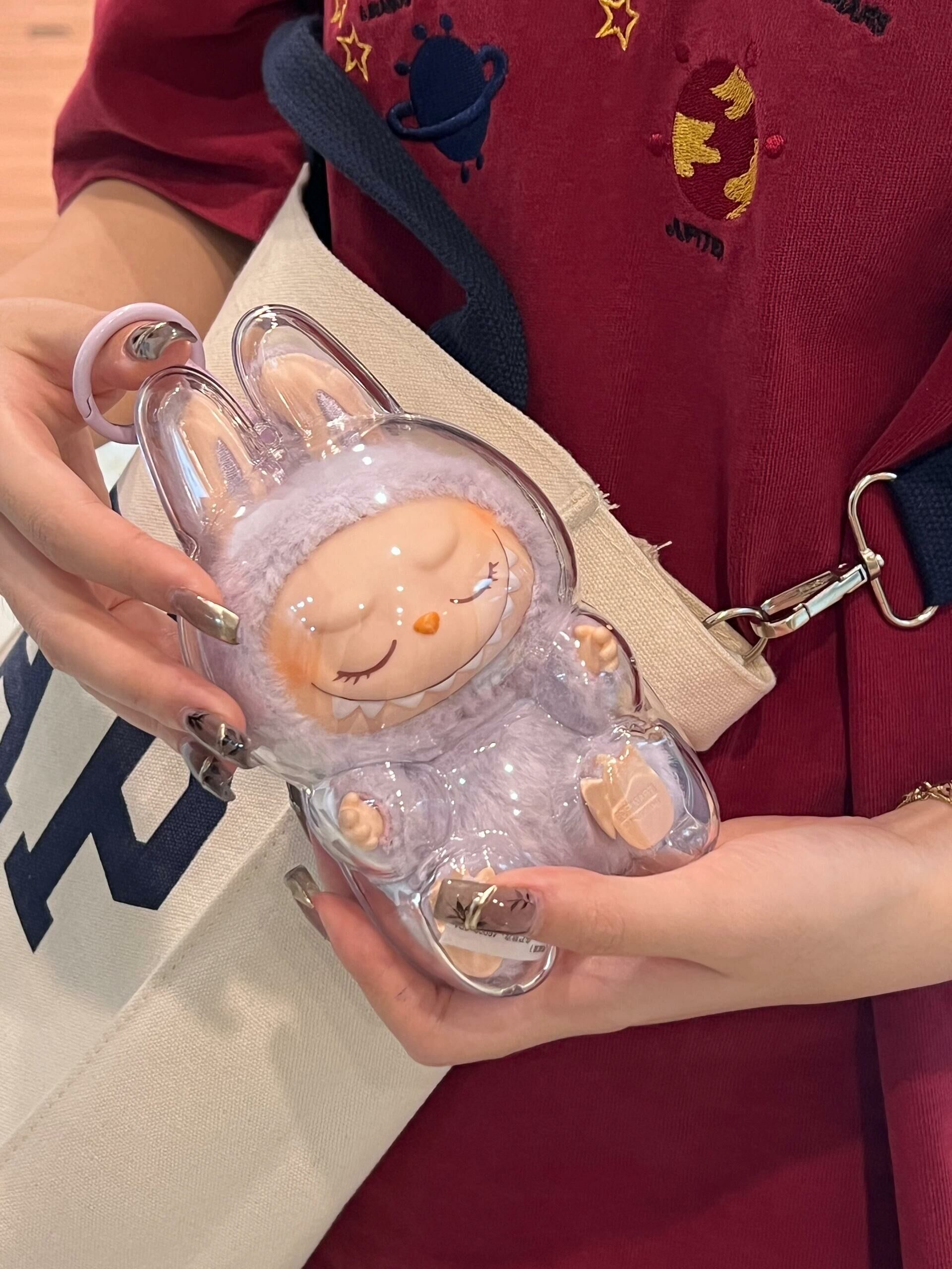 Labubu 糖膠毛絨吊飾 專用保護殼 全透明 防髒汙 心動馬卡龍 坐坐派對 (任買兩件711免運)/預購