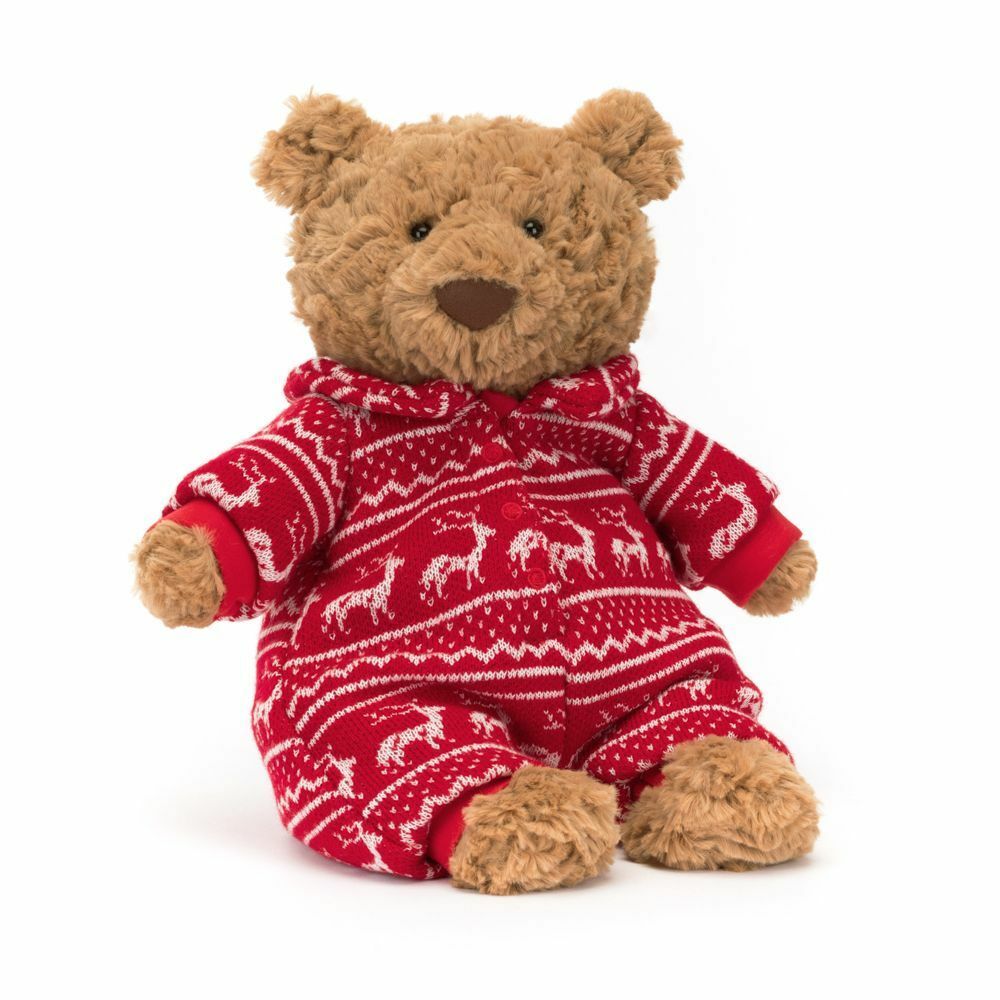 【樂森藥局】英國 Jellycat Bartholomew Bear Winter 聖誕睡衣熊麻吉/巴賽羅熊