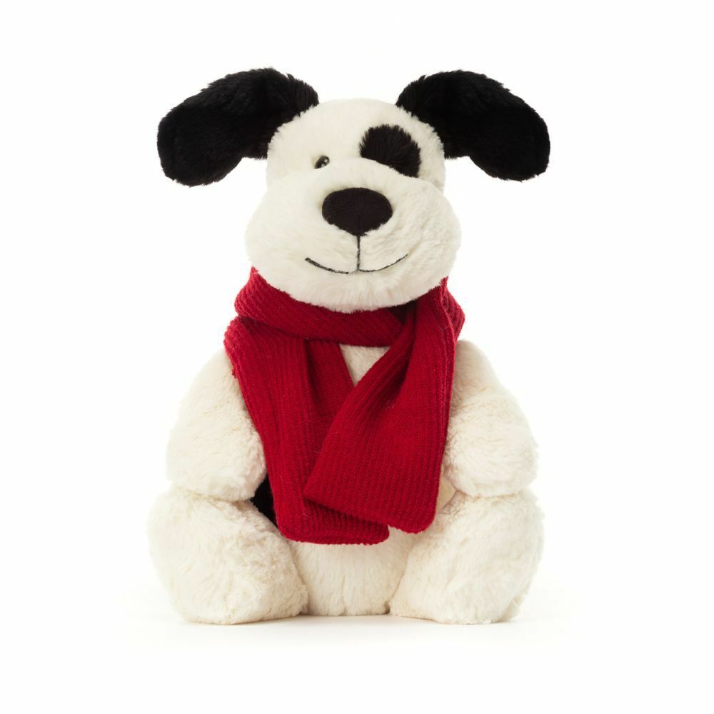 【樂森藥局】英國 Jellycat Bashful Winter Puppy  紅圍巾大白狗/海盜狗