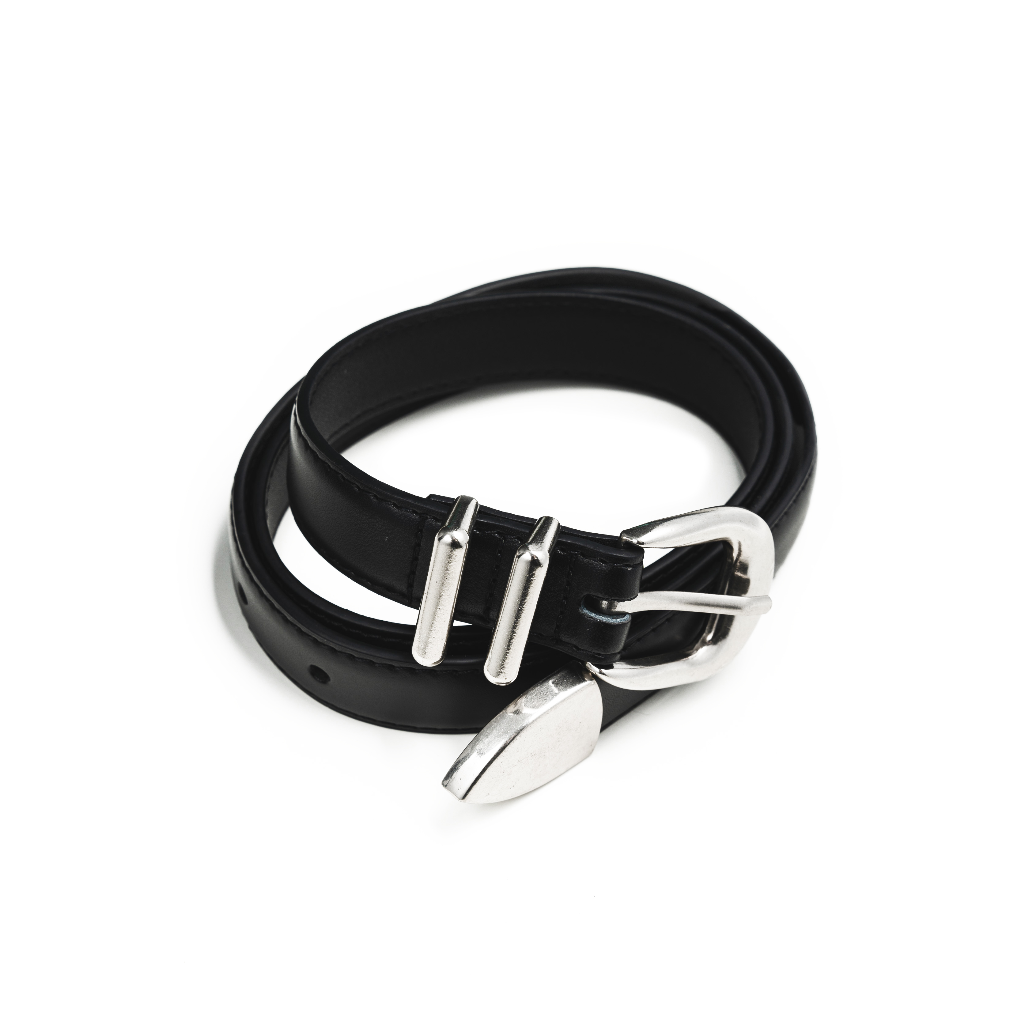 【BLUZ】Belt-01義大利牛皮銀扣腰帶 改良款