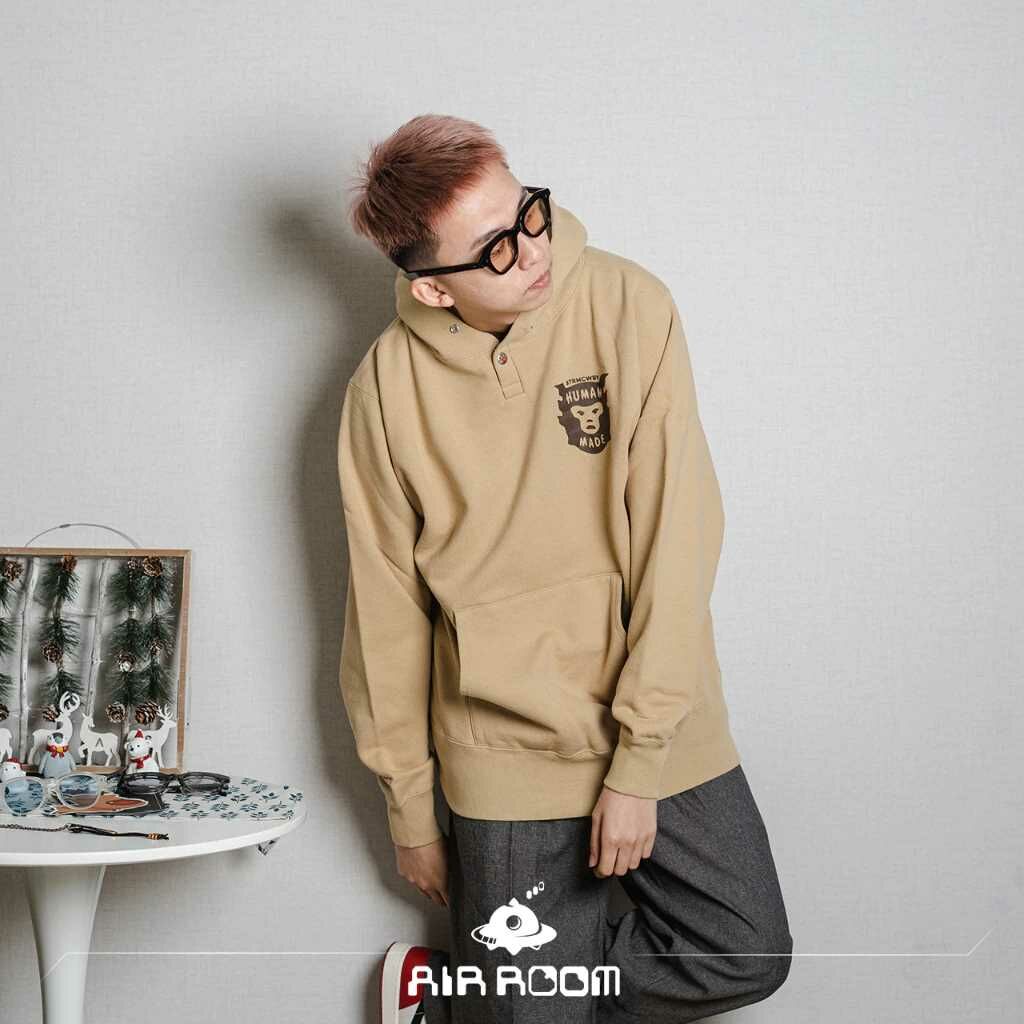 2022SS HUMAN MADE SNAP COLLAR HOODED 文字 大頭 帽T 現貨