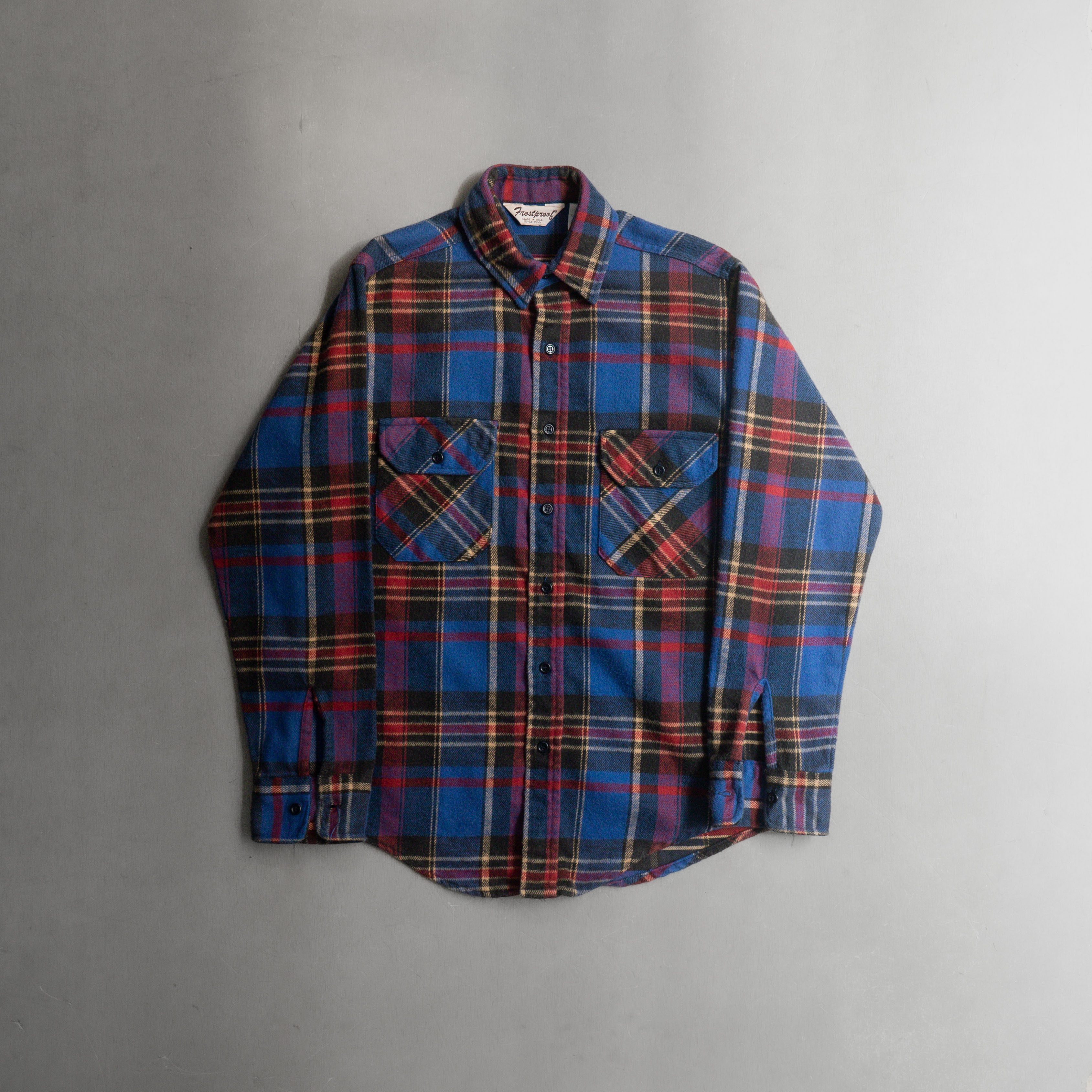 80S FROSTPROOF HEAVY FLANNEL 美國製 藍紅 格紋 法蘭絨 長袖 襯衫