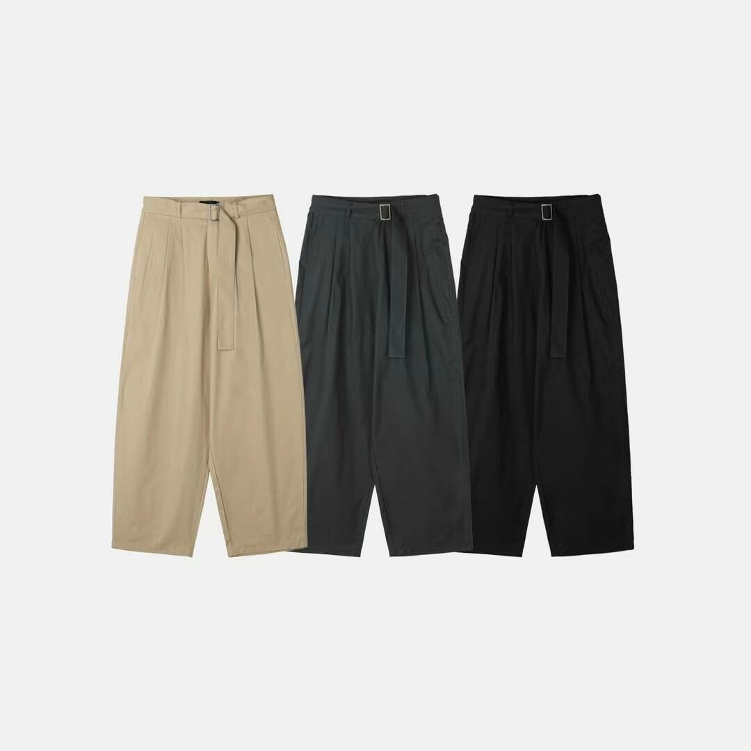 淨色連腰帶鬆身西褲 Vass-004P