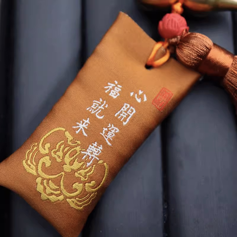 銅葫蘆x五帝錢x福袋．風水掛飾【🧡喜慶橙開運款】(贈)精美禮盒｜葫蘆打開可放米、鹽加功效