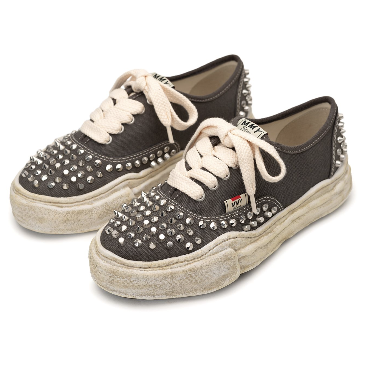 [現貨] MIHARA BAKER OG Sole Studded Canvas Shoes Gray | A13FW736