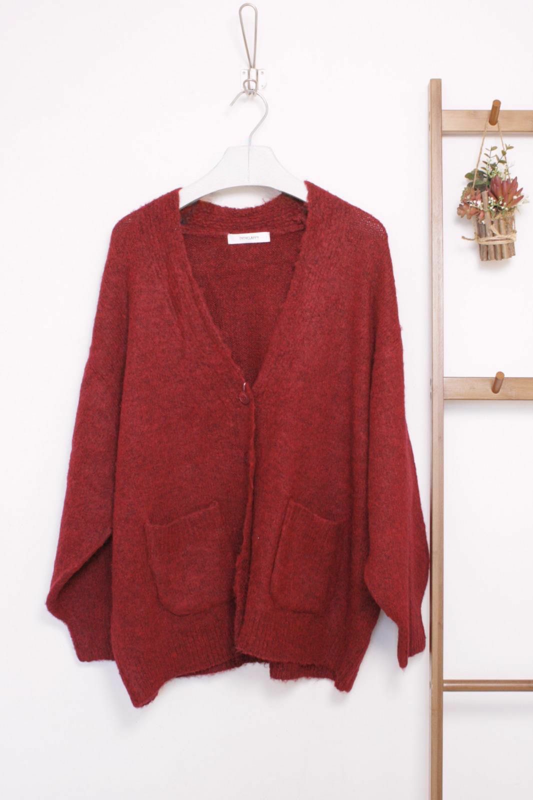 深紅色毛海感針頭外套【日本直送】