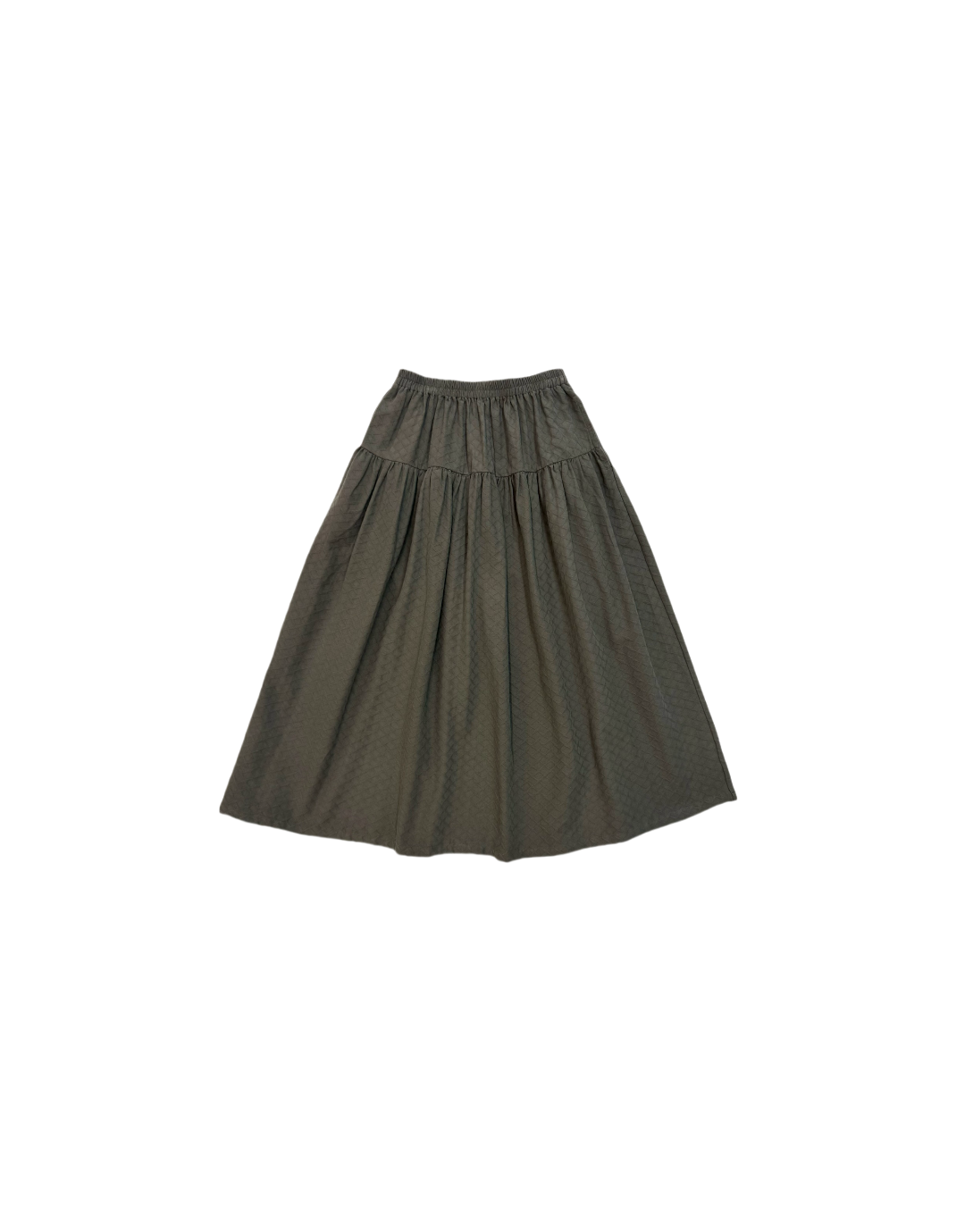 菱形格暗紋全橡筋半裙