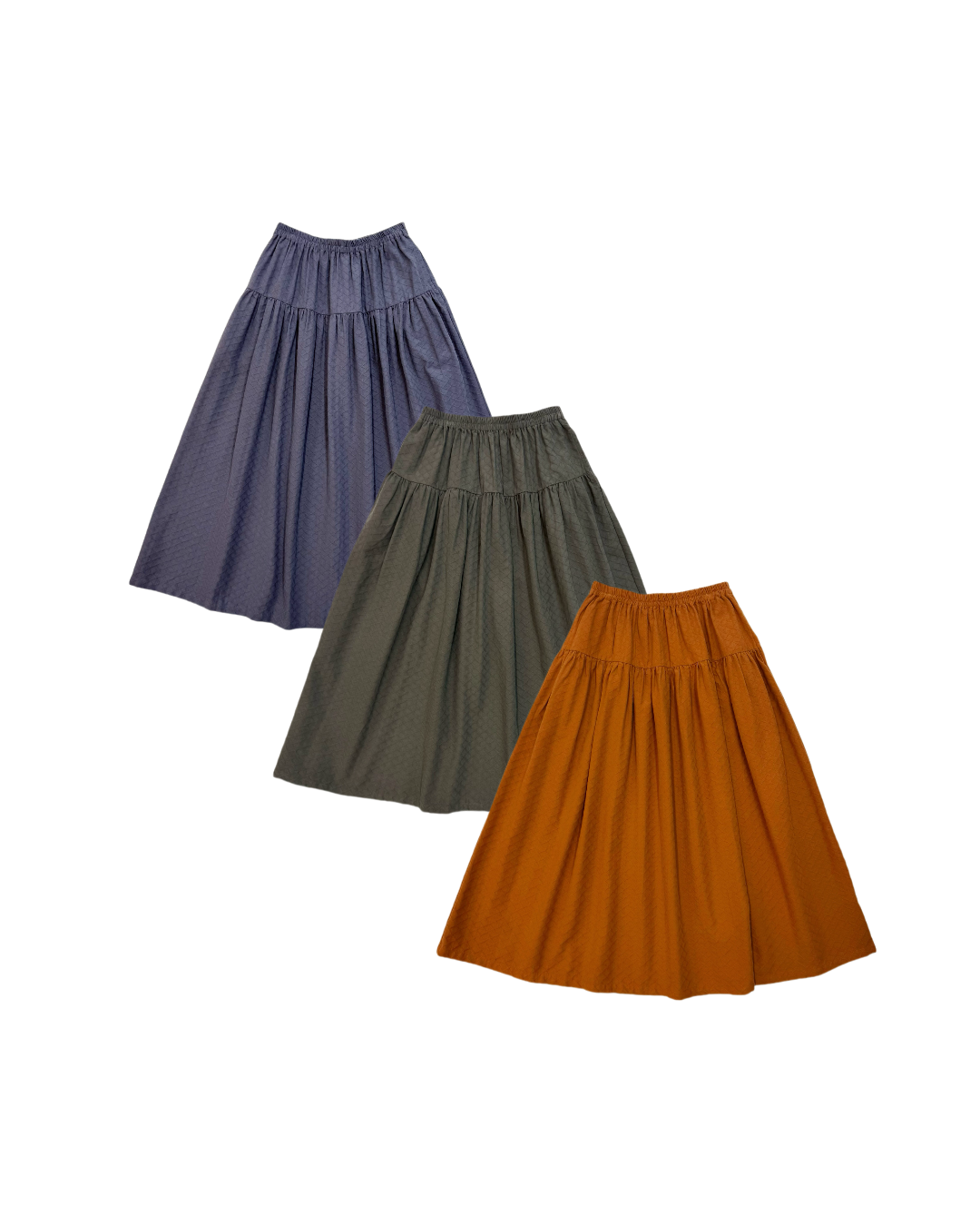 菱形格暗紋全橡筋半裙