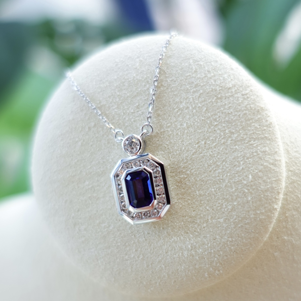 18K金藍寶石鑽石套鍊 - 香水瓶