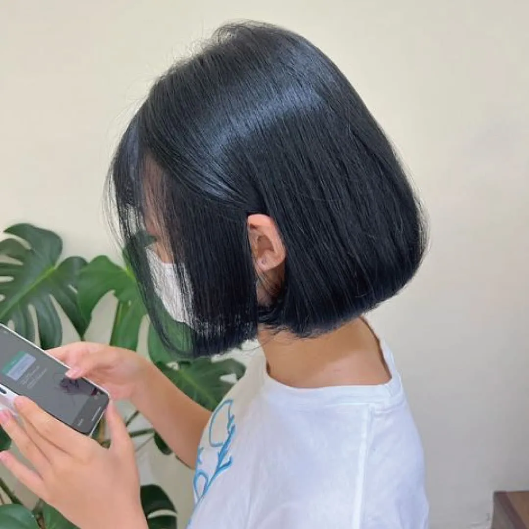 Hairstylist RUBY’s Work: Non-Bleached Hair Color – Misty Blue-Black